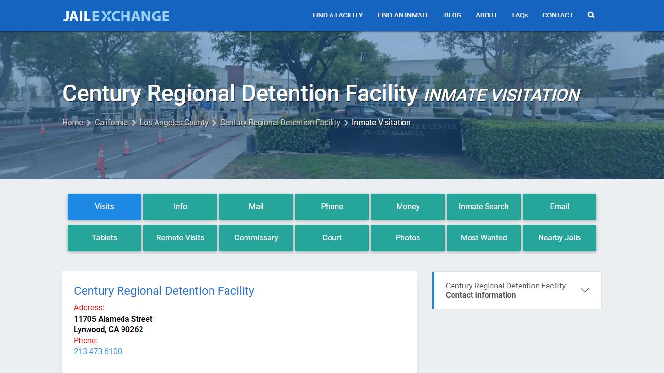 Inmate Visitation - Century Regional Detention Facility, CA - Jail Exchange